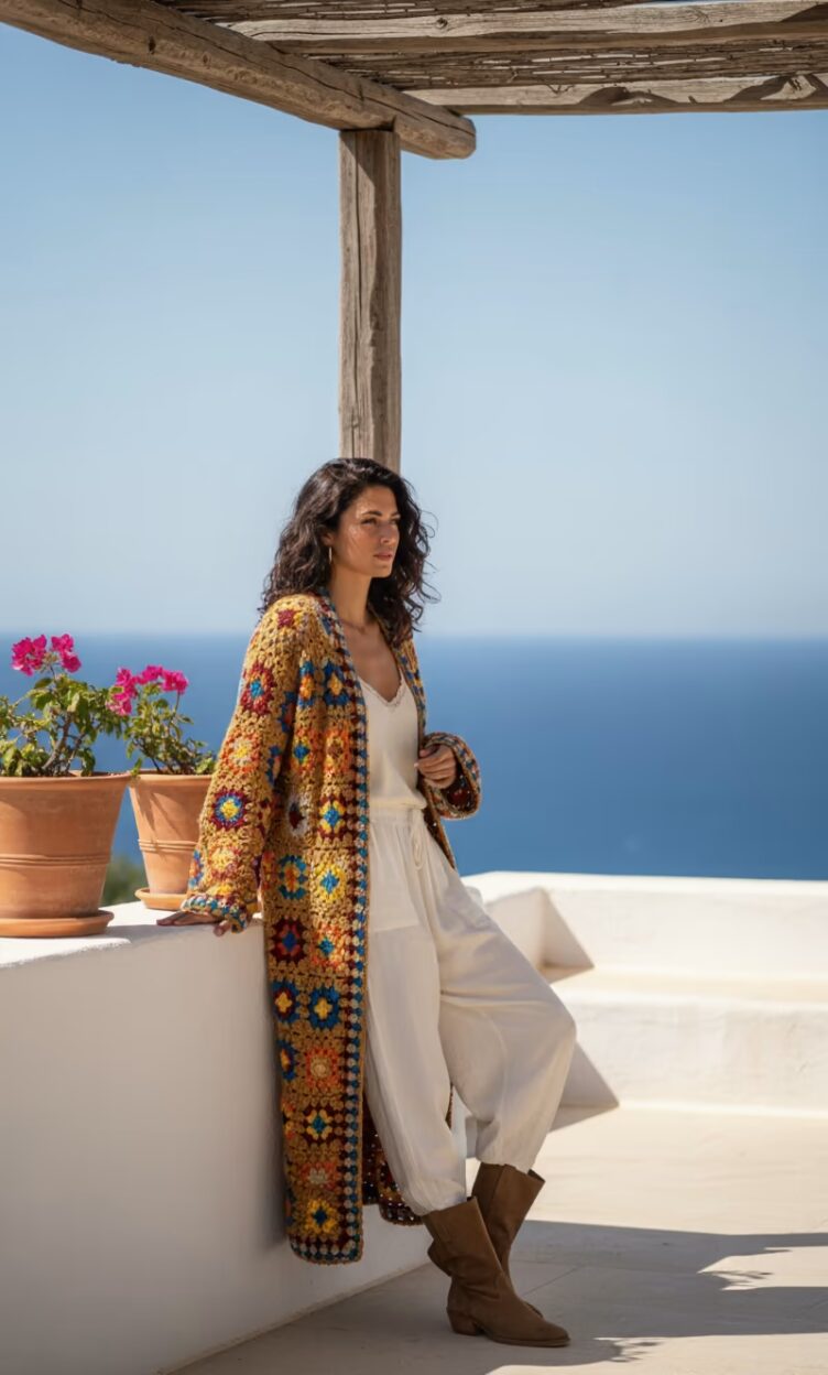 Maxi Cardigan Arianna Hecho a Mano - Estilo Oversize - Imagen 2