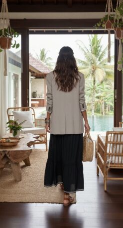 Vista alternativa de Blazer Gio Oversize de Rayón
