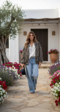 Bomber Oversize Estampado Leopardo