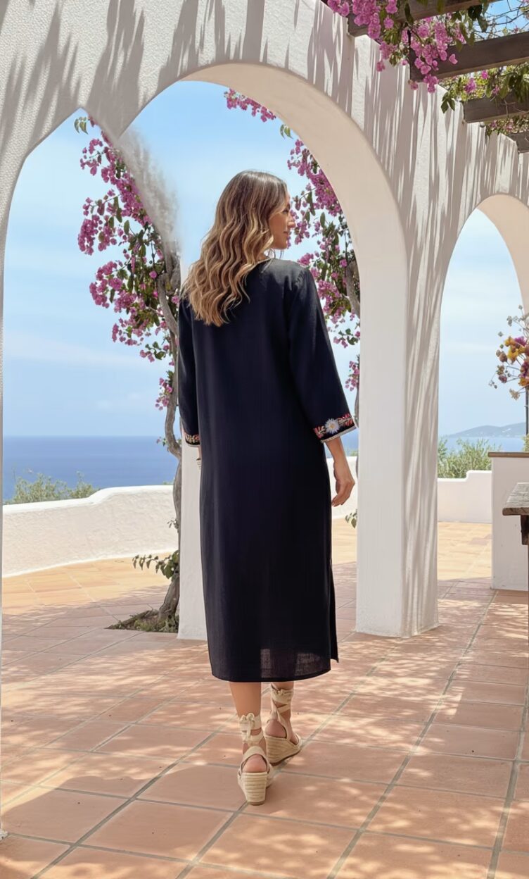 Vestido Savona Bordado de Algodón - Hecho en India - Imagen 5