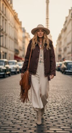 Chaqueta Chloe Estilo Aviador Vaquera