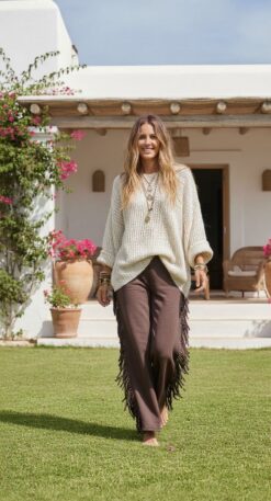 Maxi Pantalón Ines con Flecos