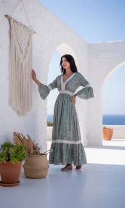 Seidenkleid mit Spitzenfront
