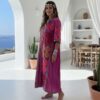 Tanok besticktes Baumwollkleid mit weiten Ärmeln made in India 2