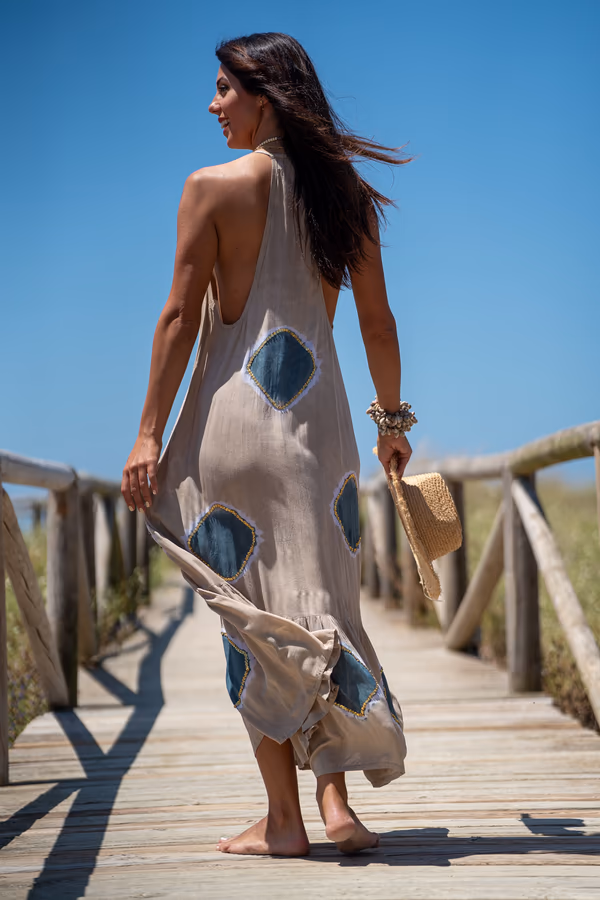 Vista alternativa de Vestido Largo con Volante Lanzarote