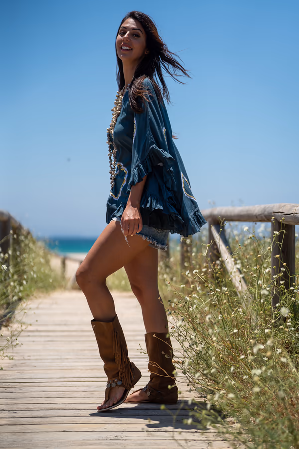 Poncho Boho Bali Modelo Lanzarote - Imagen 7